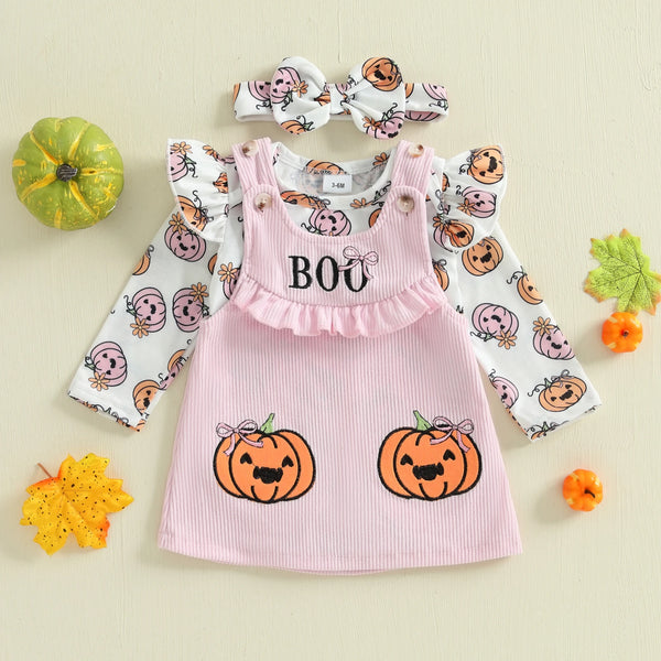 Peek-a-Boo Pumpkin Outfit for Baby & Toddler Girls