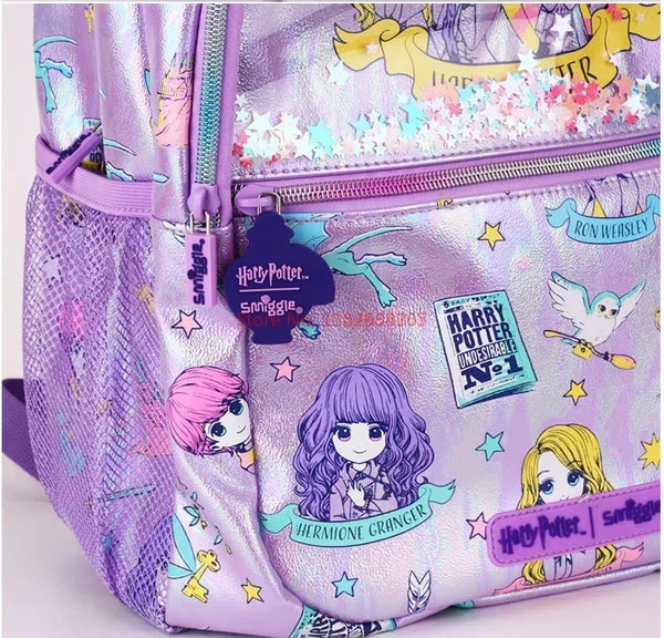 Smiggle Purple Harry Potter Anime Backpack & Accessories