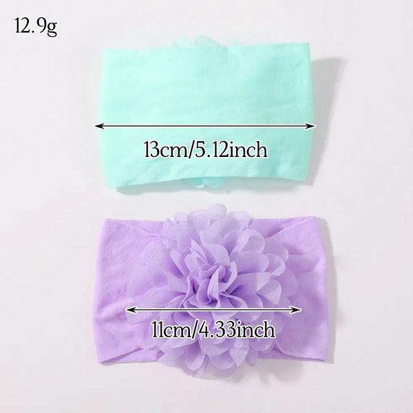 4pcs/set Chiffon Stretchy Flower Headband for Baby Girls