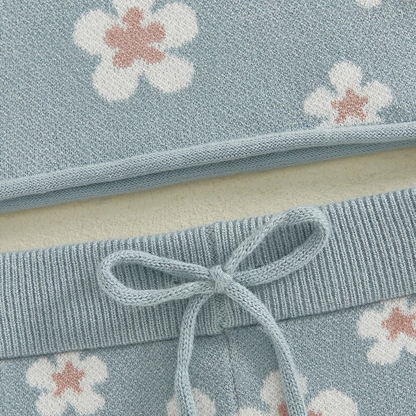 Magnolia Sweater Floral Lounge Outfit for Toddler & Baby Girls