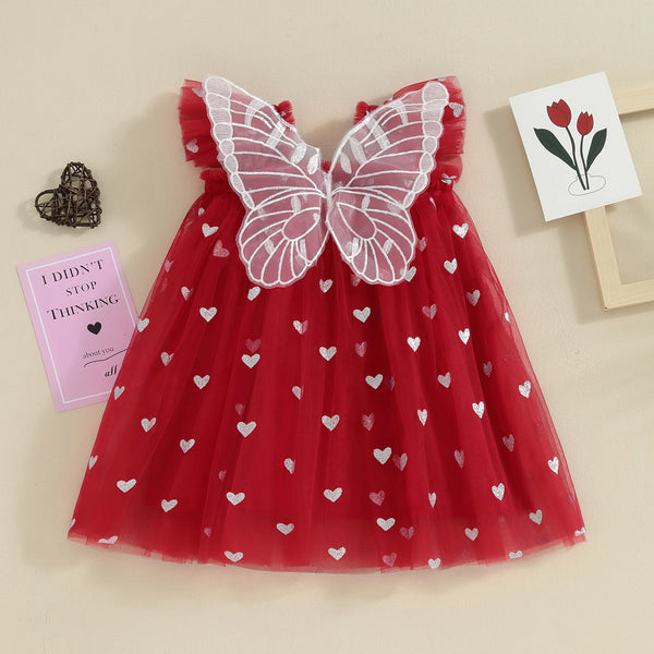 Baby Butterfly Wings Mini Hearts Dress for Baby & Little Girls