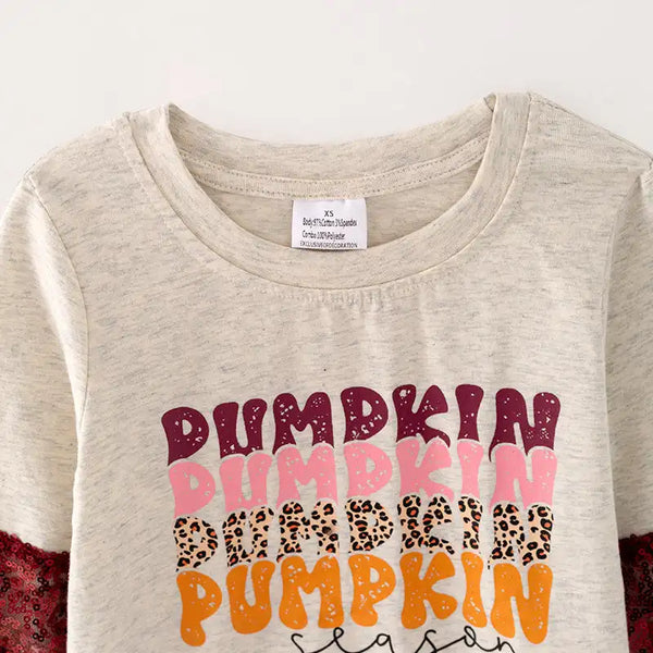 Momma & Me: Pumpkin Season Sparkly Long Sleeve Tops