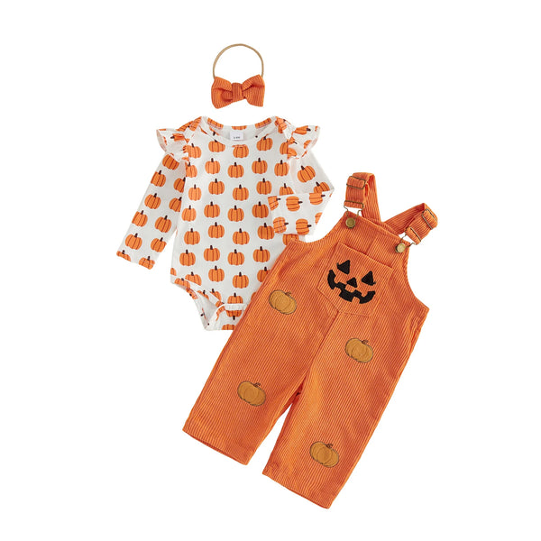 Happy Little Pumpkin Three-Piece Outfit for Baby & Toddler Girls