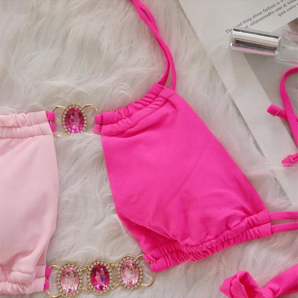 Jewel Girl Halter Side Tie Bikini for Women-More Colors!
