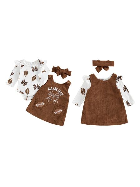 Game Day Football Cutie 3-Piece Outfit for Baby & Toddler Girls