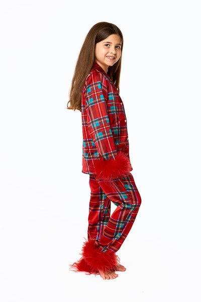 Satin Dreams Holiday Plaid Pjs for Women, Girls & Teens