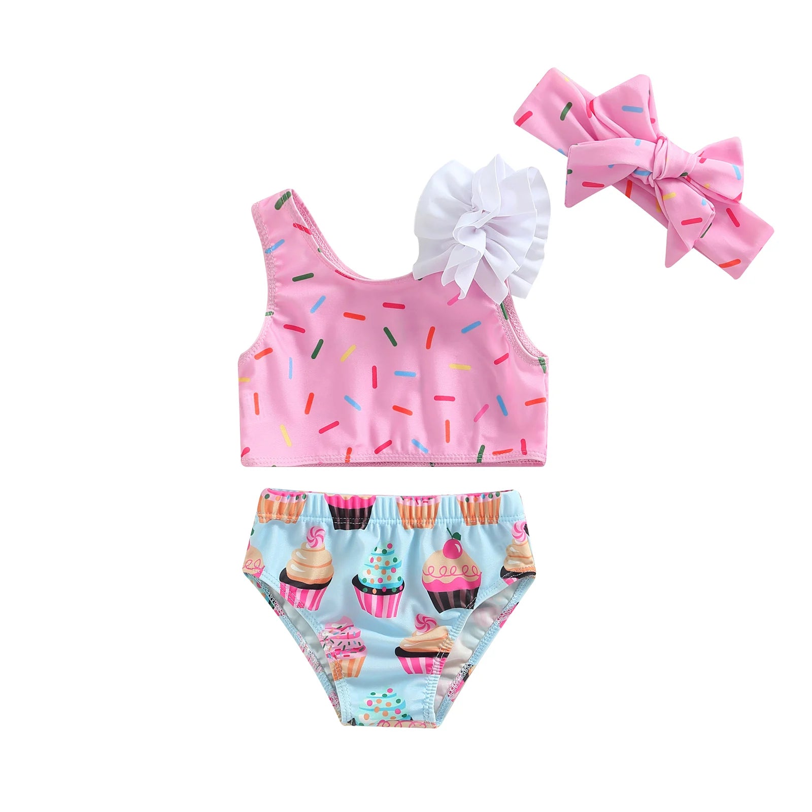 Cutie Sprinkles & Polka-dots Swimwear Set for Baby & Toddler Girls