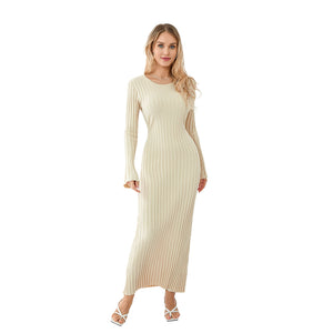 Bella Ribbed Knit Long Sleeve Dress