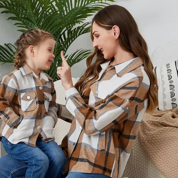 Mommy & Me Classic Plaid Button-Down Shackets for Women & Girls