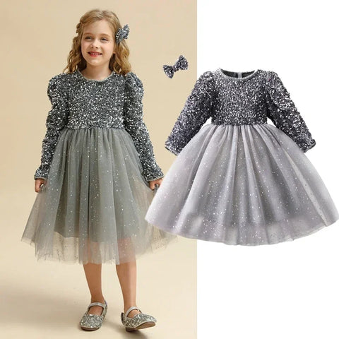 The Silver Bell Sequin Party Dress