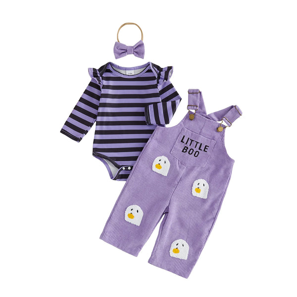 Happy Little Boo 3-Piece Outfit Set for Baby & Toddler Girls