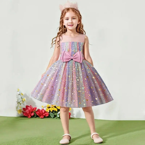 Amaryllis Rainbow & Stars Sparkly Special Occasion Dress