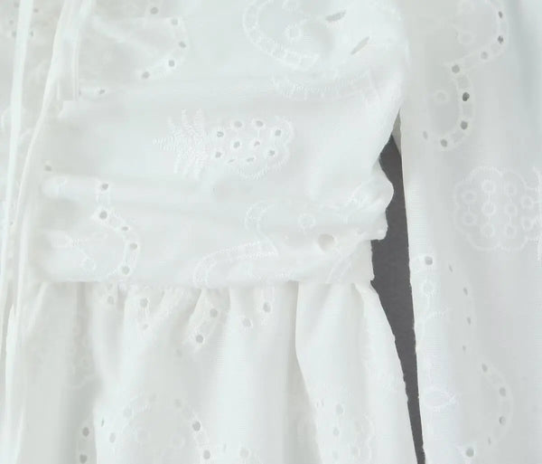 Blanca Off The Shoulder White Eyelet Sweetheart Mini Dress for Women & Teens