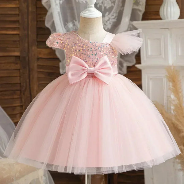 Sparkle Princess One Sleeve Special Occasion Dress for Babies & Little Girls