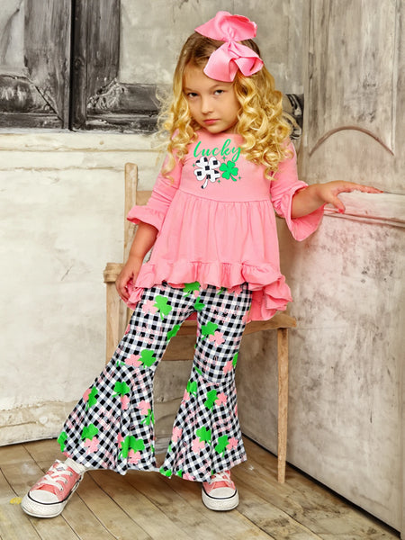 The Lucky Girl Hi-Lo Checkered Bell Outfit