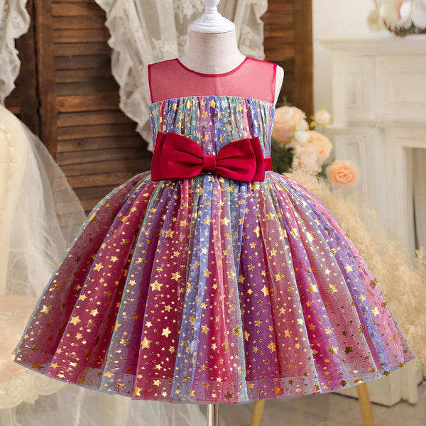 Amaryllis Rainbow & Stars Sparkly Special Occasion Dress