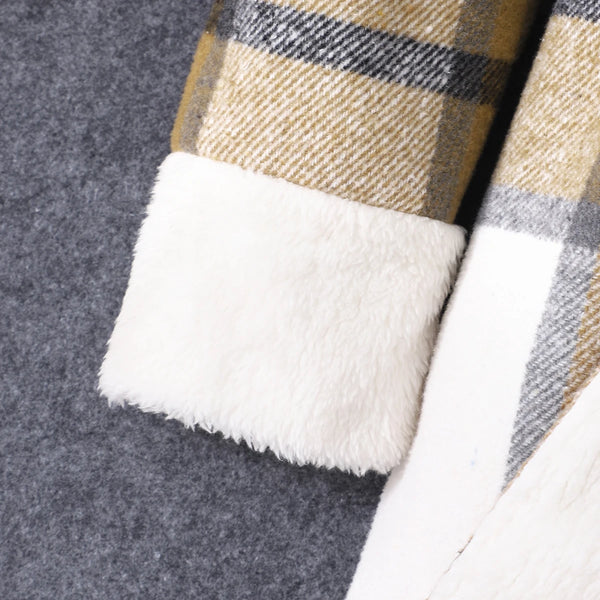 Girls' & Tweens' Longline Plaid Jacket with Tie Waist