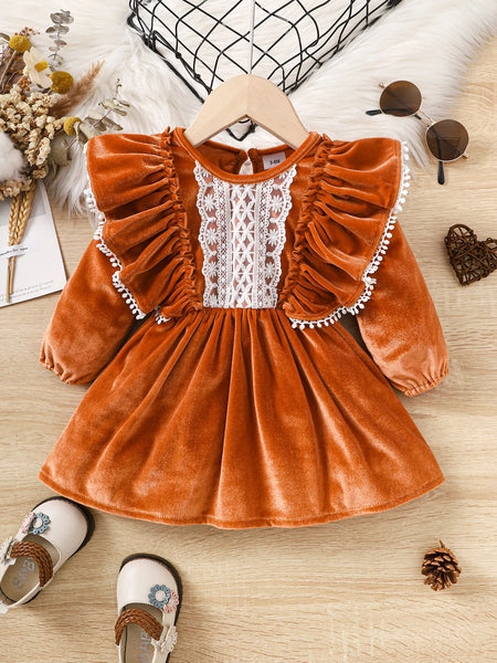 The Cayenne Velvet Dress for Baby & Toddler Girls