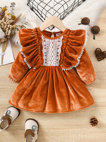 The Cayenne Velvet Dress for Baby & Toddler Girls