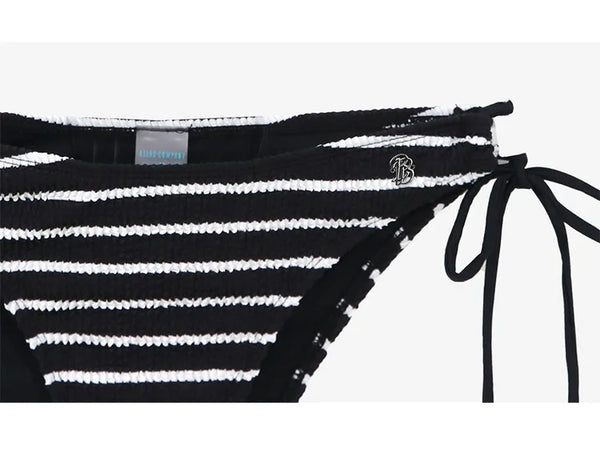 Magnolia Black/White Striped Side Tie Bikini for Women