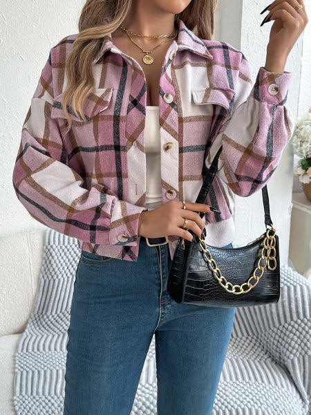 Britt Plaid Cropped Shacket