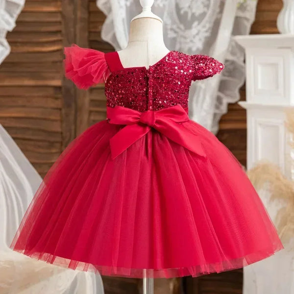 Sparkle Princess One Sleeve Special Occasion Dress for Babies & Little Girls