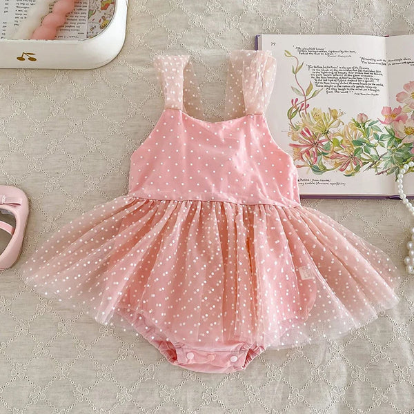 Empress Swiss Dots Special Occasion Romper Dress