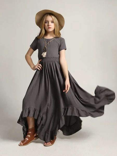 The Martina Short Sleeve Flowy Maxi Dress