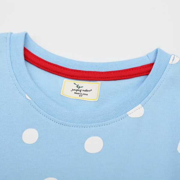Little Blue Polka-Dot Ladybug Twirl Dress