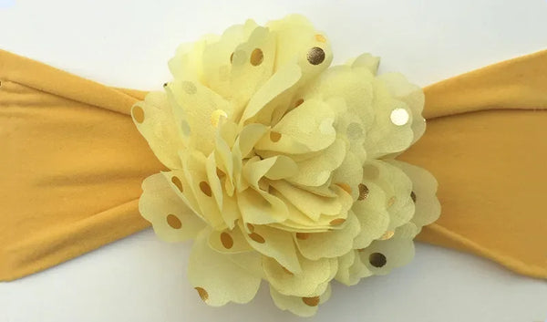 Sparkly Floral Stretchy Chiffon Headband for Baby Girls