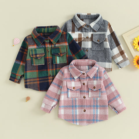 The DiDi Cozy Plaid Shacket for Baby & Toddler Girls