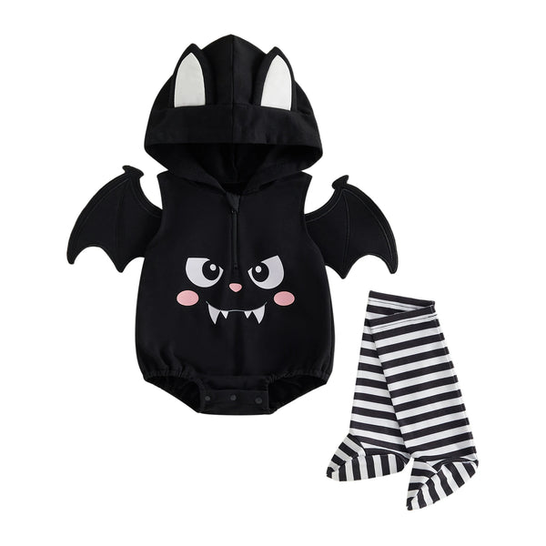 The Cat, The Gourd, & The Bat Romper Costume Sets for Baby & Toddler Girls