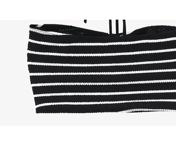 Magnolia Black/White Striped Side Tie Bikini for Women