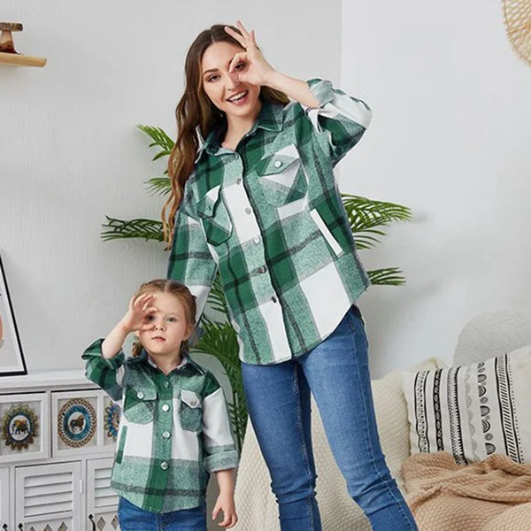 Mommy & Me Classic Plaid Button-Down Shackets for Women & Girls