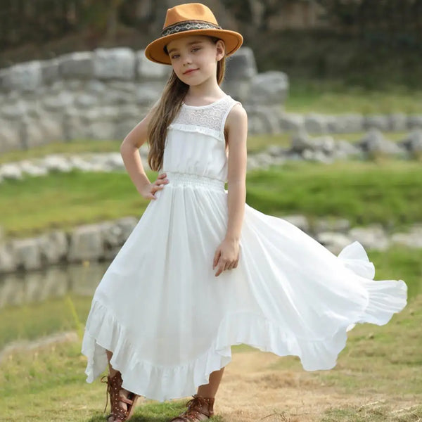Megara Boho Fringe Maxi Dress for Girlsstat