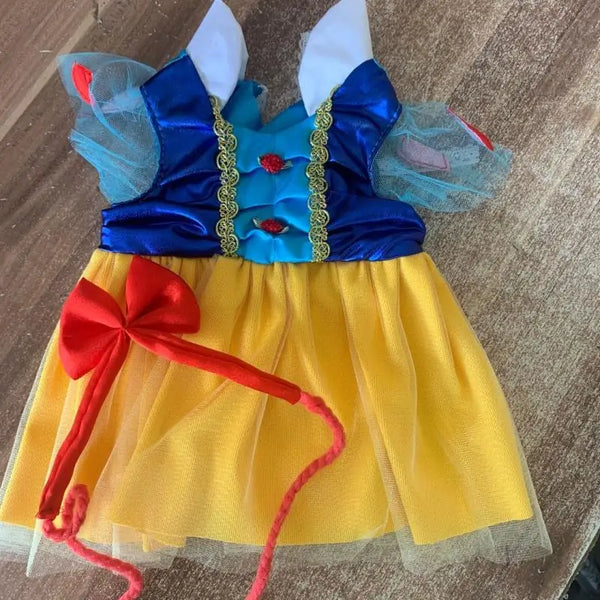 Snow White Dress + Bow Costume for Baby Girls