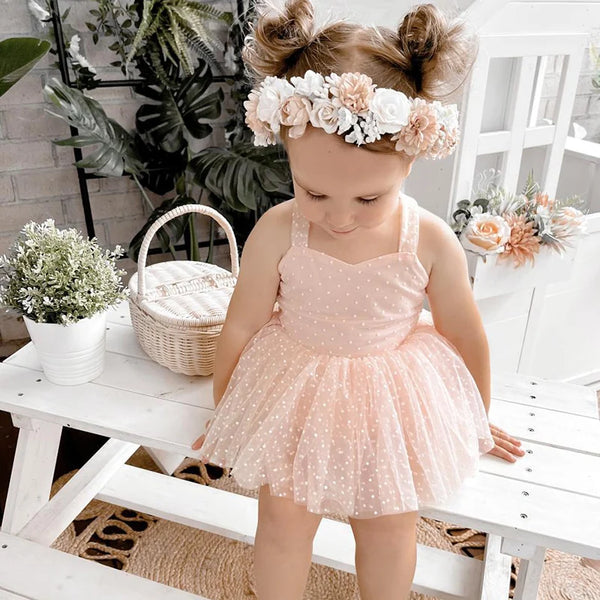 Empress Swiss Dots Special Occasion Romper Dress