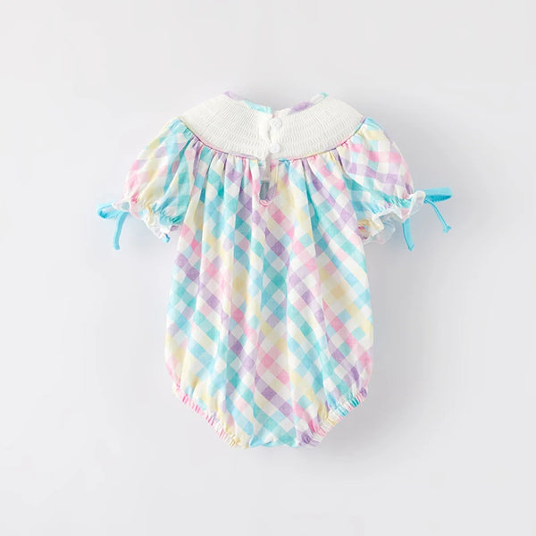 Pastel Bunny Gingham Romper