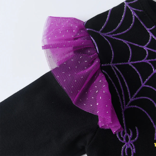 Glam Skull Sparkly Tulle Twirl Dress for Girls