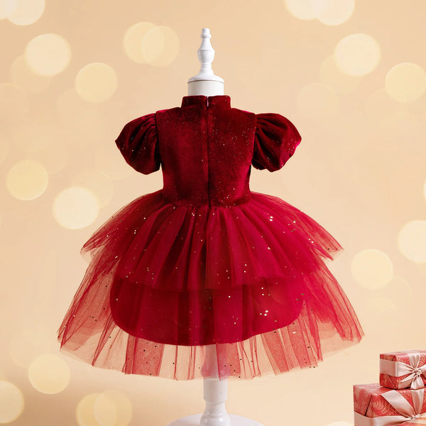 The Starry Velvet Fancy Special Occasion Dress for Girls