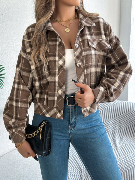 Britt Plaid Cropped Shacket