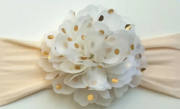 Sparkly Floral Stretchy Chiffon Headband for Baby Girls