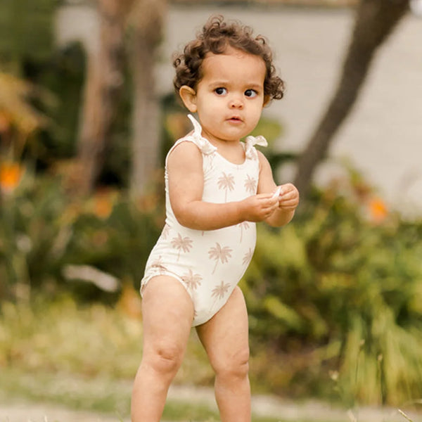 Adorable Me Neutral Palm Tree One Piece Swimwear for Baby, Toddler & Little Girl