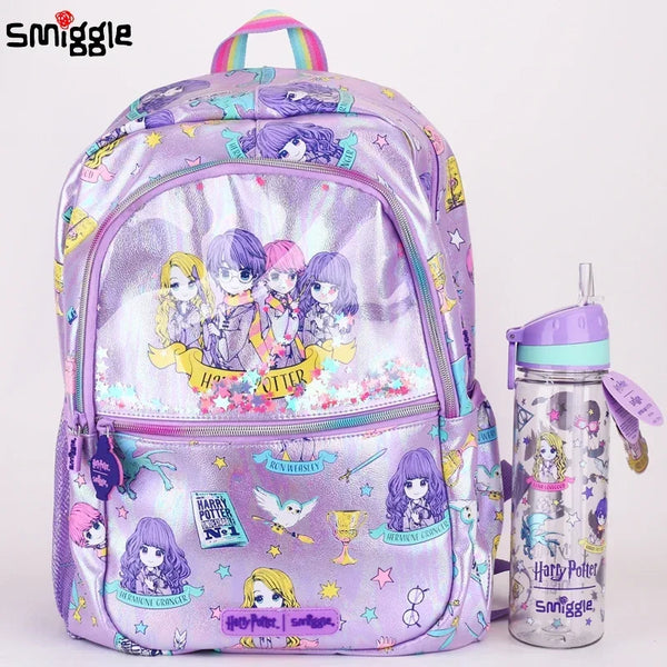 Smiggle Purple Harry Potter Anime Backpack & Accessories