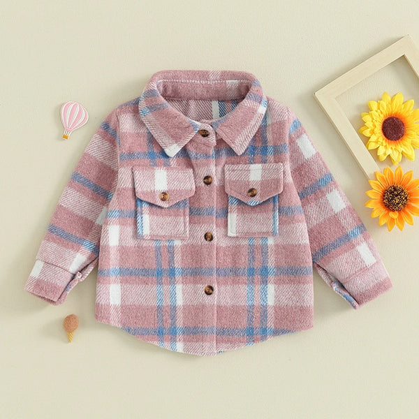 The DiDi Cozy Plaid Shacket for Baby & Toddler Girls