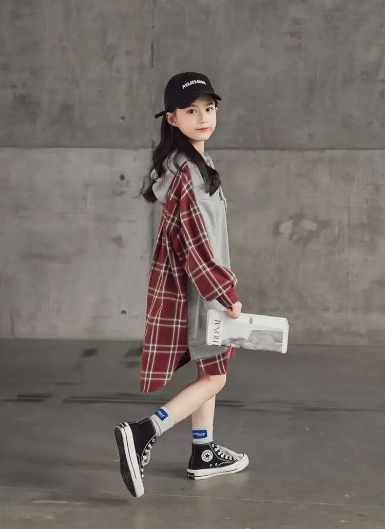 The Plaid Hoodie Dress for Girls & Tweens