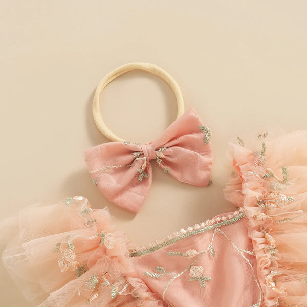 Nadine Princess Romper Dress with Matching Headband