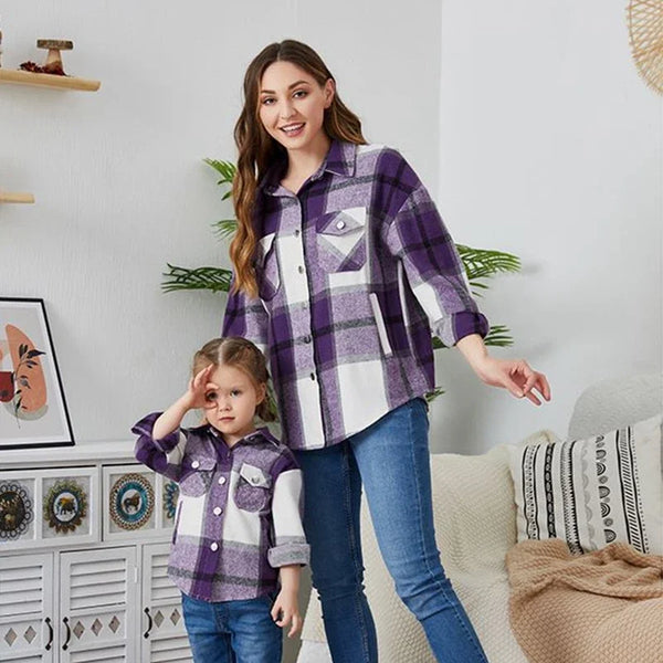 Mommy & Me Classic Plaid Button-Down Shackets for Women & Girls