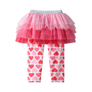 Ombre Hearts Tutu with Built-in Leggings for Girls