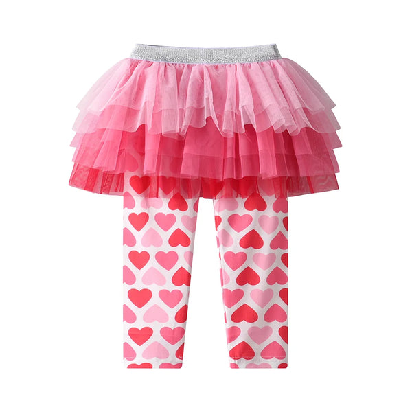 Ombre Hearts Tutu with Built-in Leggings for Girls